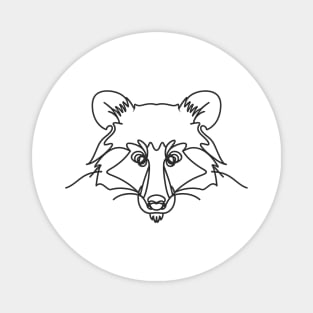 One Line Art Of Raccoon Head Magnet